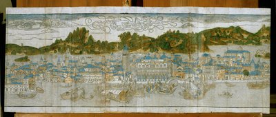 Venetsia ja Pyhän Markuksen aukio, dogen palatsi ja vanha campanile ... (puupiirros) tekijältä Jacopo de