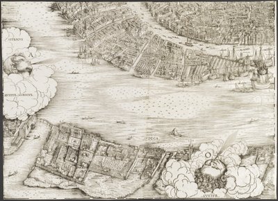 Näkymä Venetsiaan [alempi vasen lohko], 1500. tekijältä Jacopo de Barbari