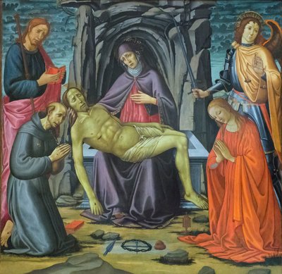 Laskeuma ja pyhät tekijältä Jacopo del Sellaio