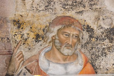 Isokrateen tai Demosthenesin muotokuva, yksityiskohta retoriikan allegoriasta (fresko) tekijältä Jacopo di Cione