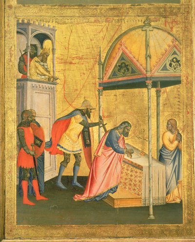 Pyhän Matteuksen marttyyrikuolema, Pyhän Matteuksen alttaritaulusta ja kohtauksia hänen elämästään, n. 1367-70 (tempera paneelissa) tekijältä Jacopo di Cione