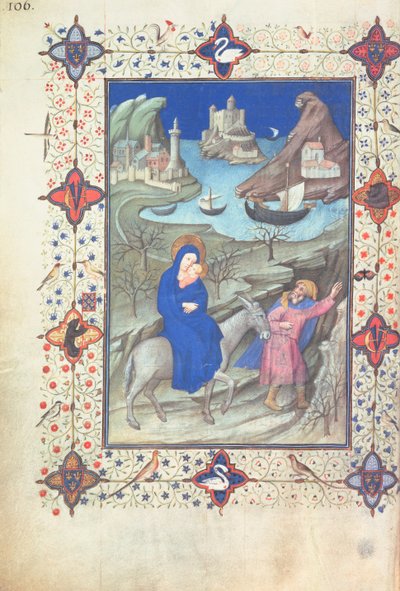 Ms 11060-61, Lento Egyptiin, Tres Belles Heures du duc de Berrystä, n. 1409 tekijältä Jacquemart de Hesdin