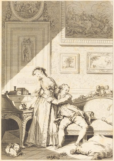 Kurja urhoollinen huijarin nainen tekijältä Jacques Aliamet and Antoine Jean Duclos after Jean Honoré Fragonard