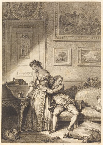 Kurja urhoollinen huijarin nainen tekijältä Jacques Aliamet and Antoine Jean Duclos after Jean Honoré Fragonard