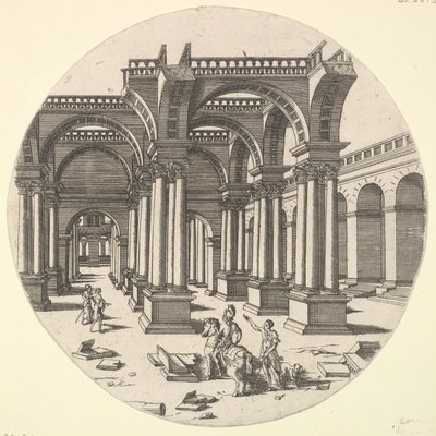 Perspektiivinäkymä, Isisin temppeli, 1551. tekijältä Jacques Androuet Du Cerceau