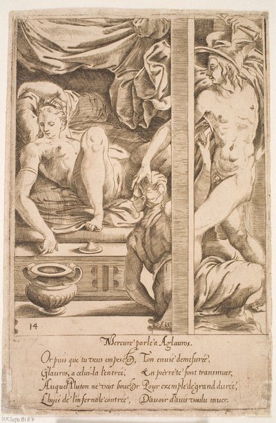 Mercury vierailee Hersen luona tekijältä Jacques Androuet Ducerceau d.Æ.