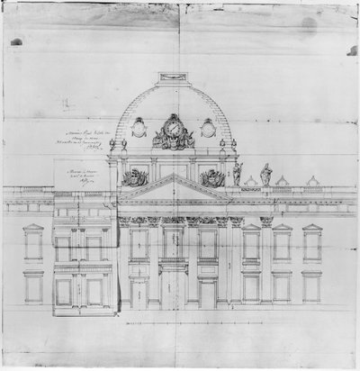 Suunnittelu Ecole Militairelle Pariisissa, 1769 tekijältä Jacques Ange Gabriel