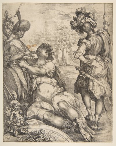 Sotilashahmot kaupungin ulkopuolella, 1595-1616. tekijältä Jacques Bellange