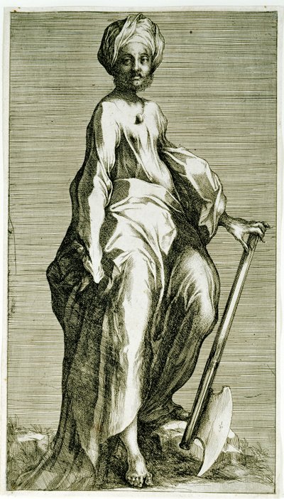 Pyhä Mattias, n. 1600-1616 (etsaus ja kaiverrus) tekijältä Jacques Bellange