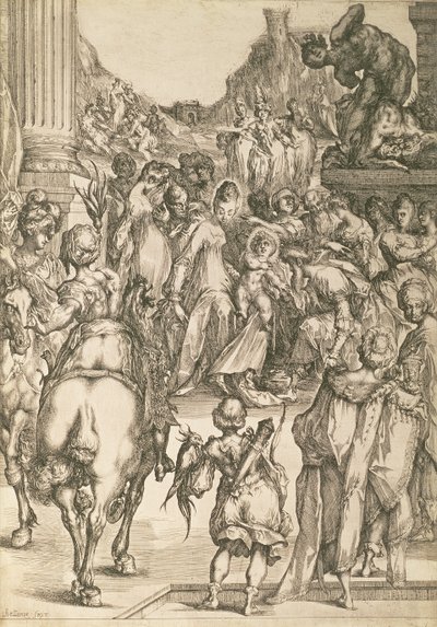 The Adoration of the Magi (etsaus) tekijältä Jacques Bellange