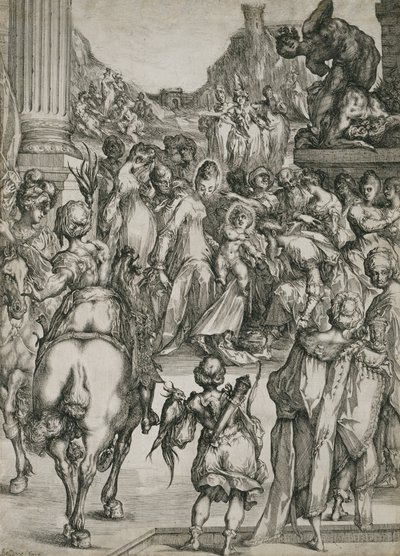 The Adoration of the Magi, n. 1614-1617 (etsaus kaiverruksella) tekijältä Jacques Bellange