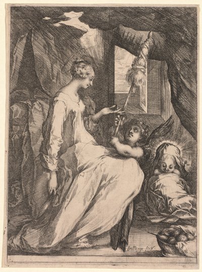 Neitsyt ja lapsi, ja enkeli, c. 1611-1613. tekijältä Jacques Bellange