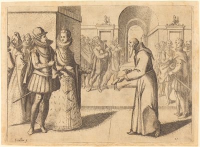 Kapusiini kiittää Baijerin kuningasta tekijältä Jacques Callot