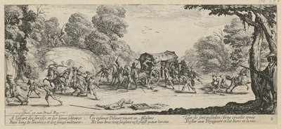 Postivaunujen ryöstö, sarjan ”Sodan kauhut” 8. osa tekijältä Jacques Callot