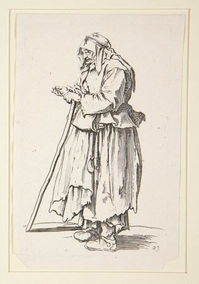 Kerjäläinen, joka saa almua, The Beggarsilta tekijältä Jacques Callot