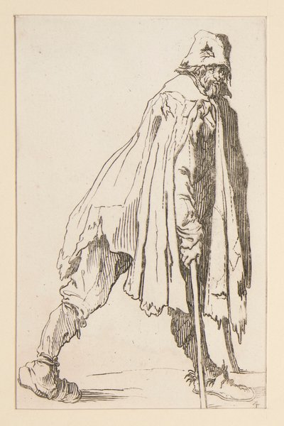 Captaire amb gorra, amb crosses, de The Beggars. tekijältä Jacques Callot