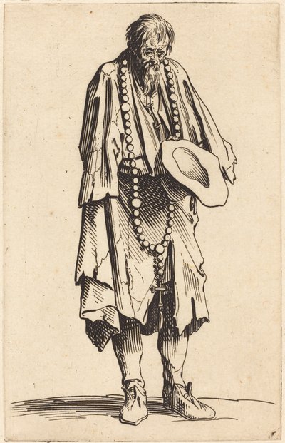 Kerjäläinen rukouksen kanssa tekijältä Jacques Callot