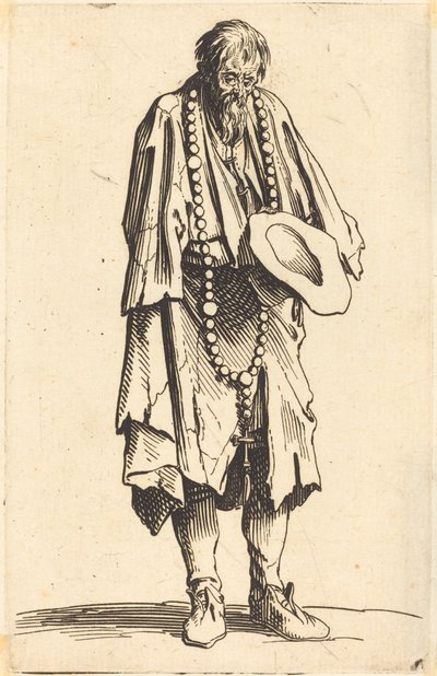 Kerjäläinen rukouksen kanssa tekijältä Jacques Callot