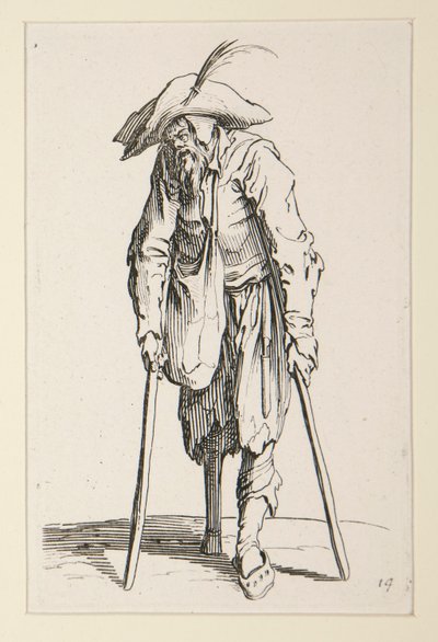 Puujalkainen kerjäläinen, The Beggars (Le mendiant a la jambe de bois) tekijältä Jacques Callot