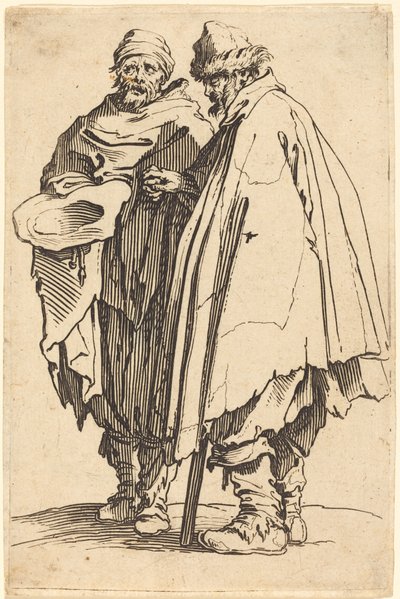 Sokea kerjäläinen ja seuralainen, c. 1622. tekijältä Jacques Callot