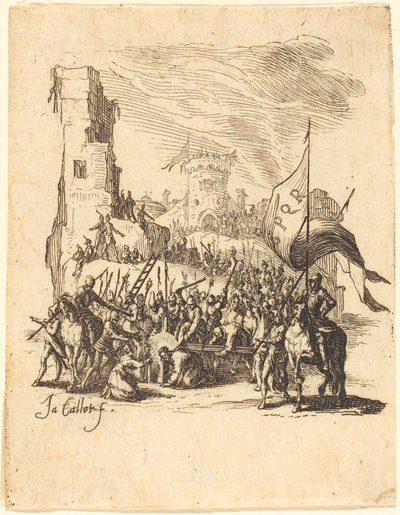 Kristus kantaa ristiä tekijältä Jacques Callot