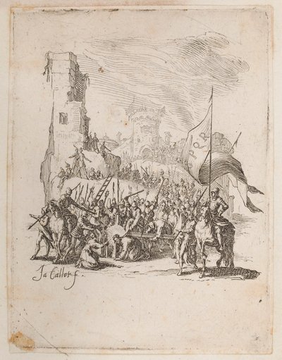 Kristus kantaa ristiä, ei. 10/11 La Petite Passionista tekijältä Jacques Callot