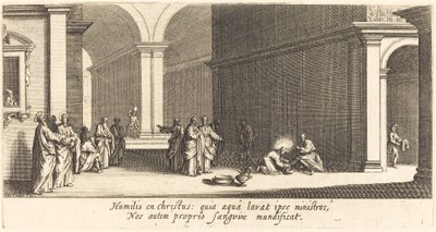Kristus pesee apostolien jalkoja tekijältä Jacques Callot