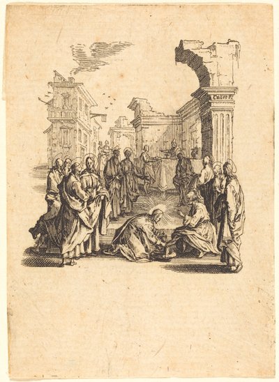 Kristus pesee apostolien jalkoja tekijältä Jacques Callot