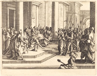 Kristus ja aviorikoksesta vangittu nainen, 1635. tekijältä Jacques Callot