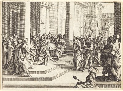 Crist i la dona presa en adulteri, 1635. finlandès tekijältä Jacques Callot