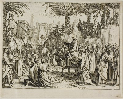 Kristuksen astuminen Jerusalemiin, Uusi testamentti -kirjasta tekijältä Jacques Callot