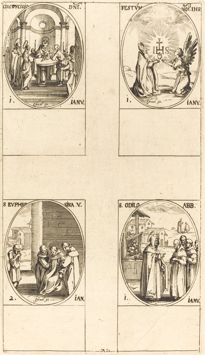 Ympärileikkaus; Kristuksen nimen juhla; St. Odilo; St. Euphrosyna tekijältä Jacques Callot
