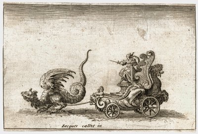 Combat a la barriere: (kaiverrus): Lohikäärmeen vetämät vaunut ... (kaiverrus) tekijältä Jacques Callot