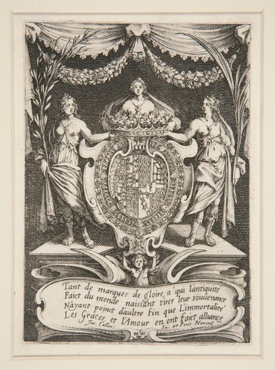 Taistella? la Barri?re, Frontispiece, The Arms of Lorraine-Chevreuse tekijältä Jacques Callot