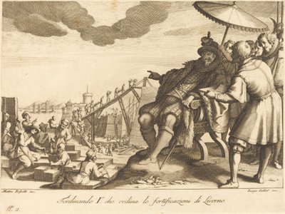 Livornon sataman rakentaminen ja linnoitus tekijältä Jacques Callot