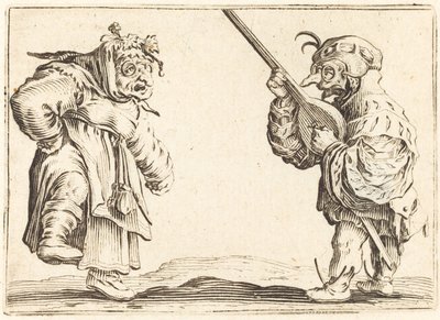 Tanssijat luutun kanssa, n. 1622. tekijältä Jacques Callot