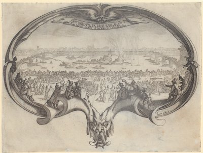 Yksityiskohta teoksesta ”Monseigneur Henry de Lorrainen saapuminen”, sarjan ”Turnajaiset” sivu 10 tekijältä Jacques Callot
