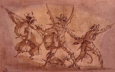 Devil Musketeers (kynä ja muste paperille) tekijältä Jacques Callot