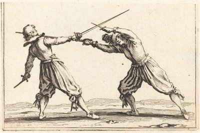 Kaksintaistelu miekkojen ja tikarien kanssa tekijältä Jacques Callot
