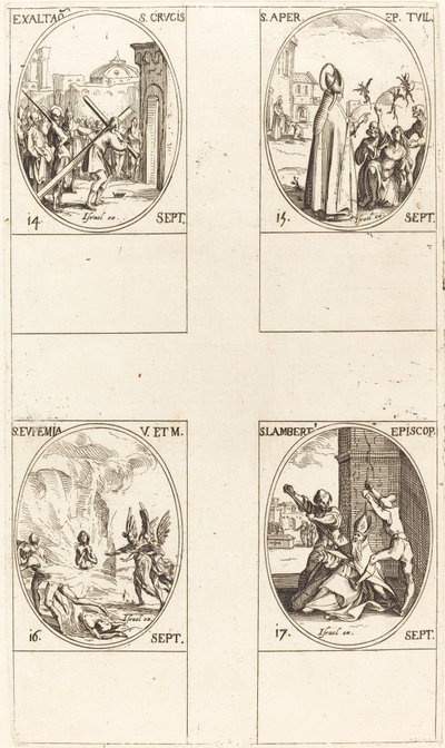 Pyhän Ristin korotus; St. Aper; St. Euphemia; St. Lambert tekijältä Jacques Callot