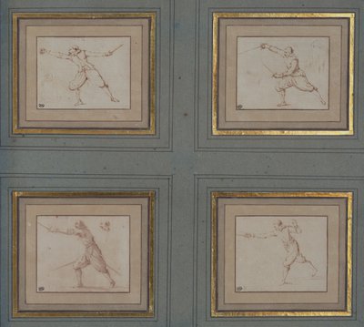 Neljä tutkimusta miekkailijasta, 1766-69 tekijältä Jacques Callot