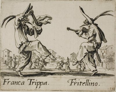 Franca Trippa - Fritellino, lautanen 23 alkaen Balli di Sfessaniaa tekijältä Jacques Callot