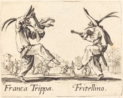 Franca Trippa ja Fritellino, n. 1622. tekijältä Jacques Callot