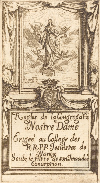 Neitsyt Marian ritarikunnan sääntöjen etukappale tekijältä Jacques Callot