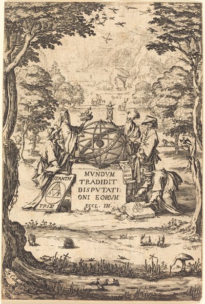 Sacred Cosmologia -tittelin etukappale astrologien kanssa. tekijältä Jacques Callot