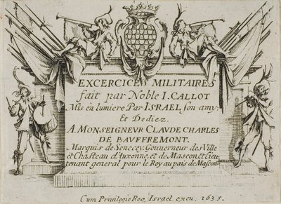 Frontispiece, sotilasharjoituksista tekijältä Jacques Callot