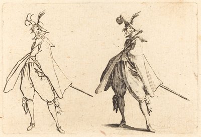 Gentleman in Large Mantle, Näkymä edestä tekijältä Jacques Callot