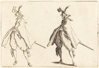 Gentleman in Large Mantle, Näkymä edestä tekijältä Jacques Callot