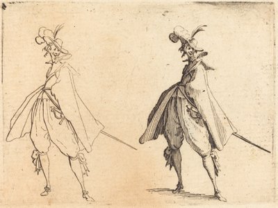 Gentleman in Large Mantle, Näkymä edestä tekijältä Jacques Callot