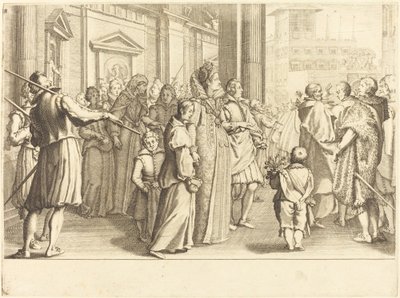 Suurherttuatar nuorten tyttöjen kulkueessa tekijältä Jacques Callot